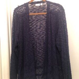 Kim Rogers Open Front Lightweight Lace Sweater